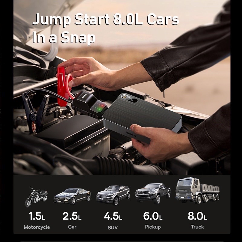 Bộ Kích Nguồn Baseus 1600A Super Energy Pro Black+ Car Jump Starter 16000MAh