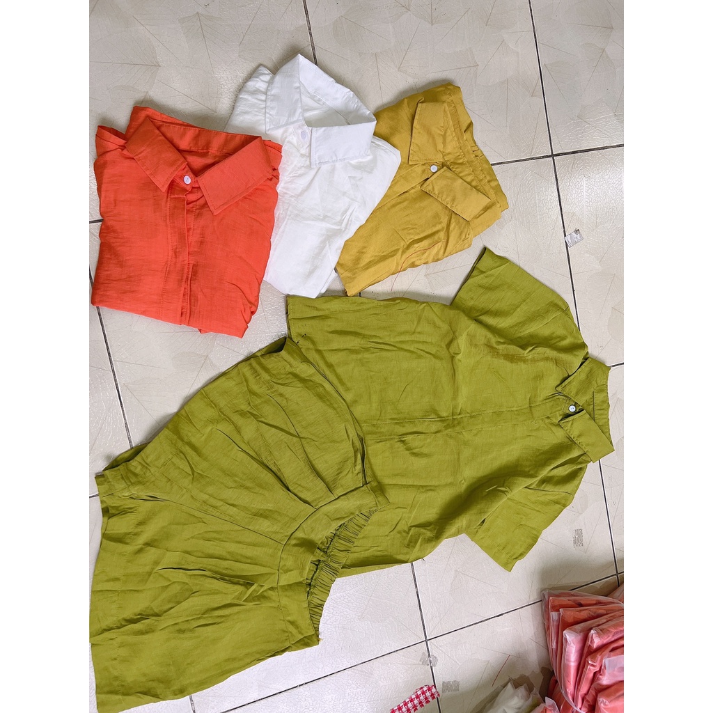 [3.3 Sales Freeship] Set bộ sơ mi đũi trơn basic, set áo tay ngắn cổ bẻ phối quần short đùi nhiều màu sắc cá tính