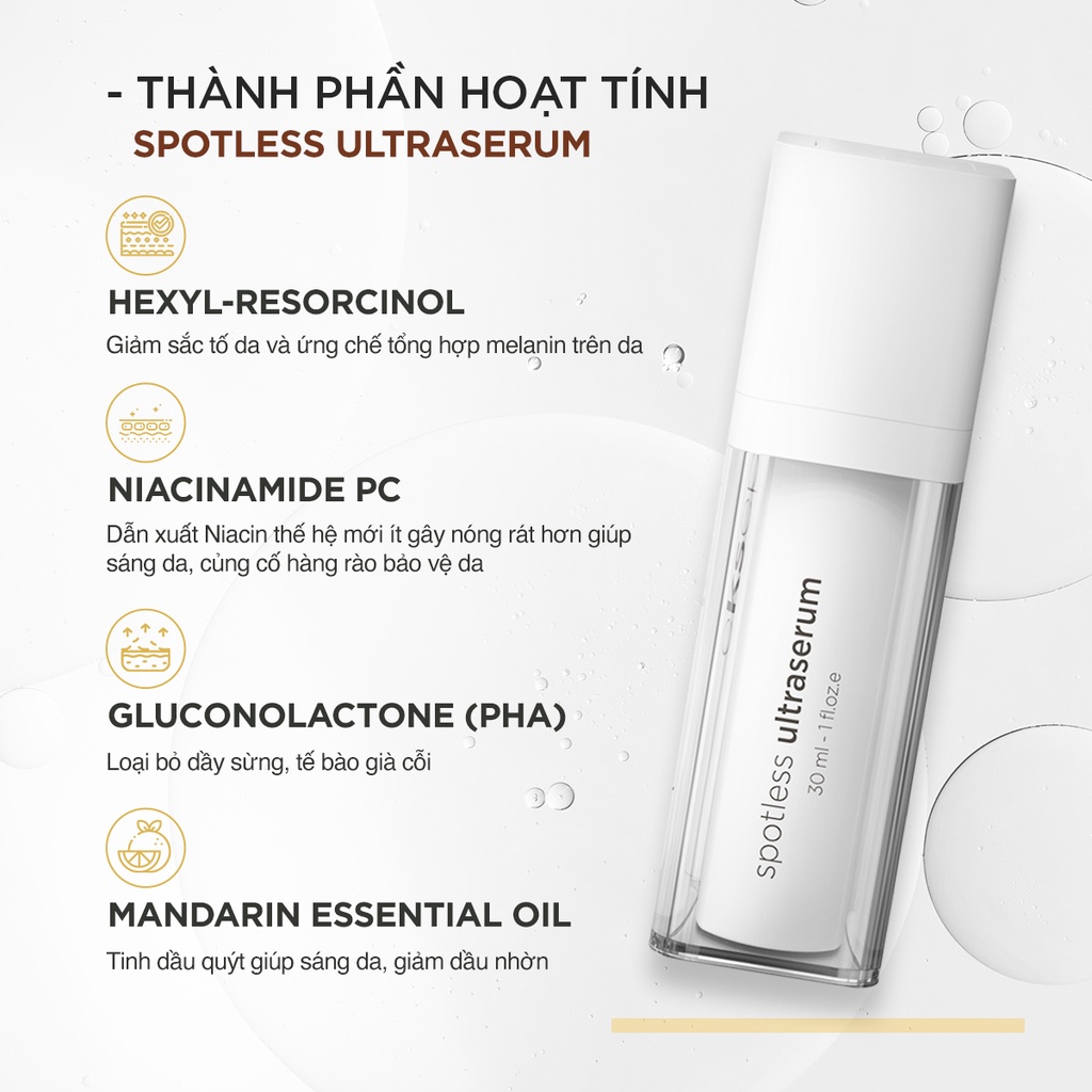 Serum Ekseption Spotless Ultraserum mờ thâm, đều màu da 3% B3 & 2% PHA thế hệ mới 30ml