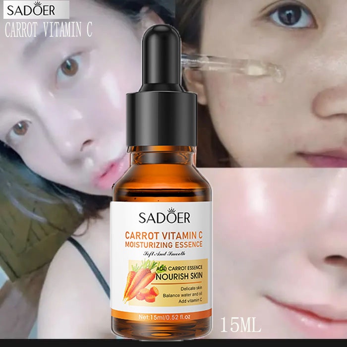 Serum dưỡng da CARROT Vitamin C MOISTURIZING ESSENCE SADOER 15ml bổ sung các loại dưỡng chất thiên nhiên dưỡng ẩm
