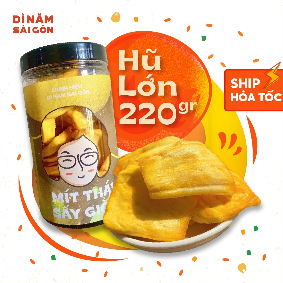 Mít Thái Sấy Giòn 220gr I Dì Năm Sài Gòn I Đồ Ăn Vặt Sài Gòn Loại 1 I Giòn Ngon, Thơm Lừng Hương Mít