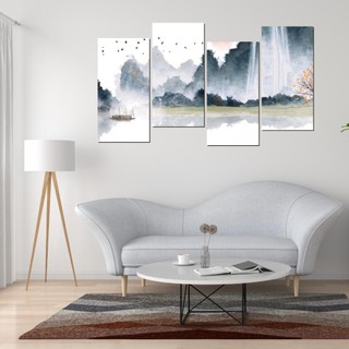 Tranh thủy mặc sơn thủy trung hoa "thác nước"| tranh treo tường trang trí wx9258