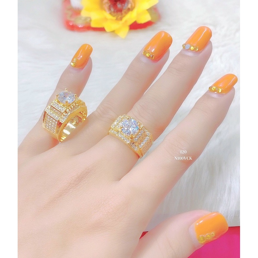 Nhẫn nam mạ vàng mẫu N100