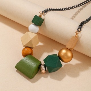 Vòng cổ Hạt Gỗ Nhiều Màu Phong Cách Boho Cổ Điển
