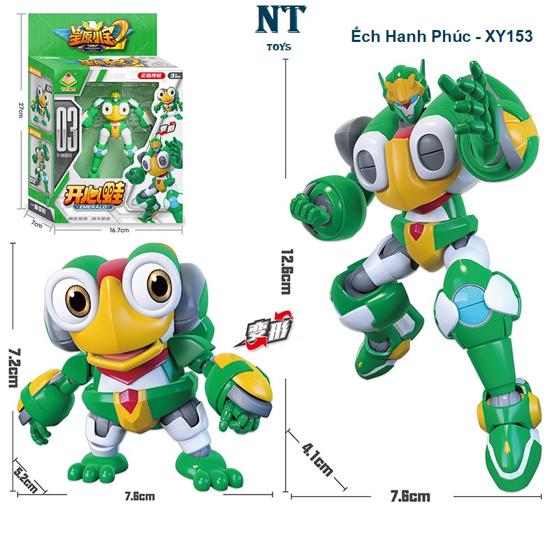 Đồ Chơi Robot Biến Hình Kong Xingbao Rùa Xanh Biển, Ếch Hạnh Phúc