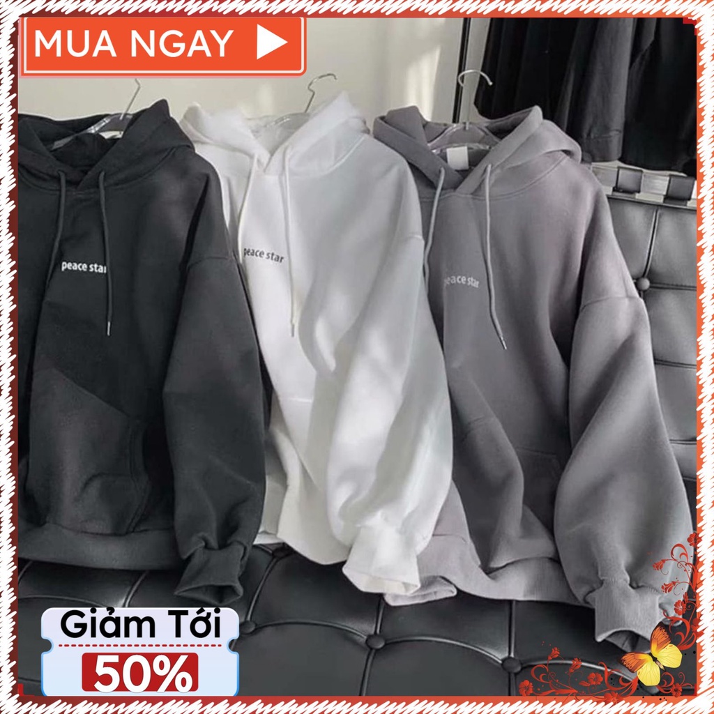 Áo Hoodie Form Rộng Unisex Peace yokoshopz, Áo khoác Sweater Chất Nỉ Dày dặn