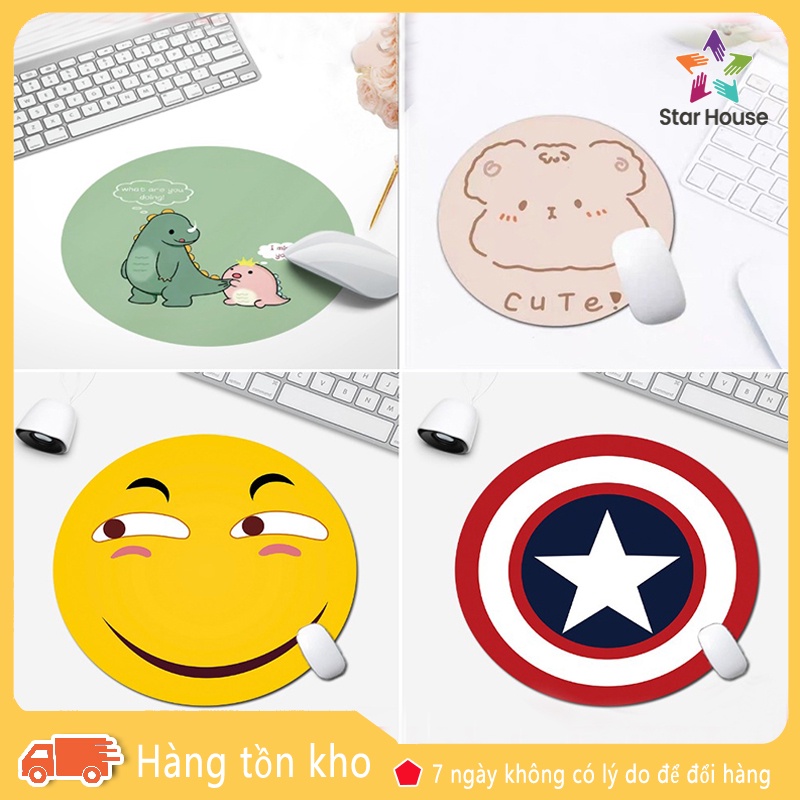 Miếng lót chuột, Bàn di chuột hình tròn 20 x 20cm Giá Rẻ siêu dễ thương