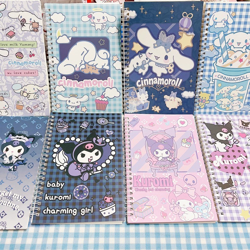 Sổ Tay Khổ A5 Họa Tiết Hoạt Hình Kuromi Cinnamoroll Dễ Thương Cho Học Sinh
