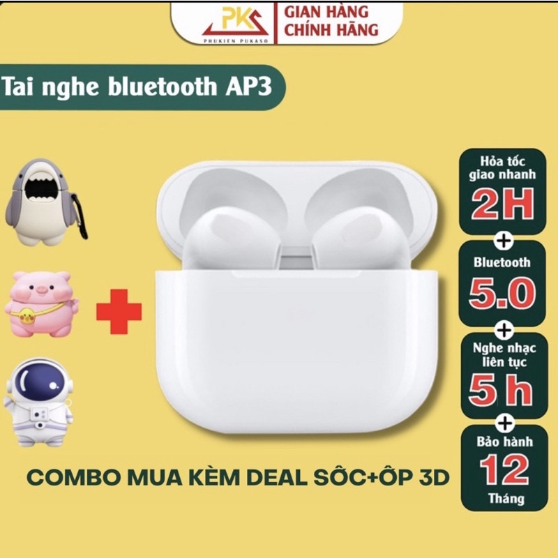A.P 3 hổ vằn 2023( giá sỉ)Tai nghe bluetooth không dây cao cấp AP3,chính hãng định vị, đổi tên, thao tác chạm cảm ứng