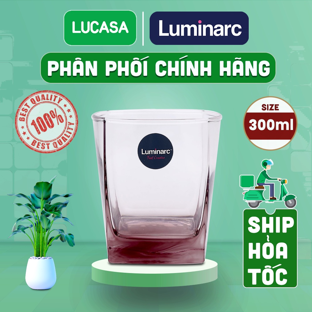 Bộ 6 Ly Thủy Tinh Luminarc Sterling Pink 300ml - Loại Thấp BOL5388 | Phân Phối Chính Hãng