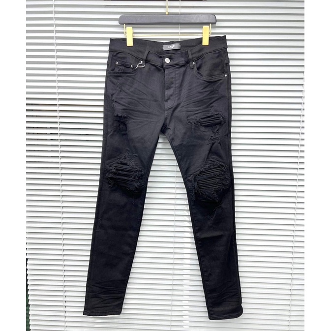 Quần Jeans Amiri Nam Vá Da Cực Xịn - Quần Jeans Nam Amiri Cao Cấp