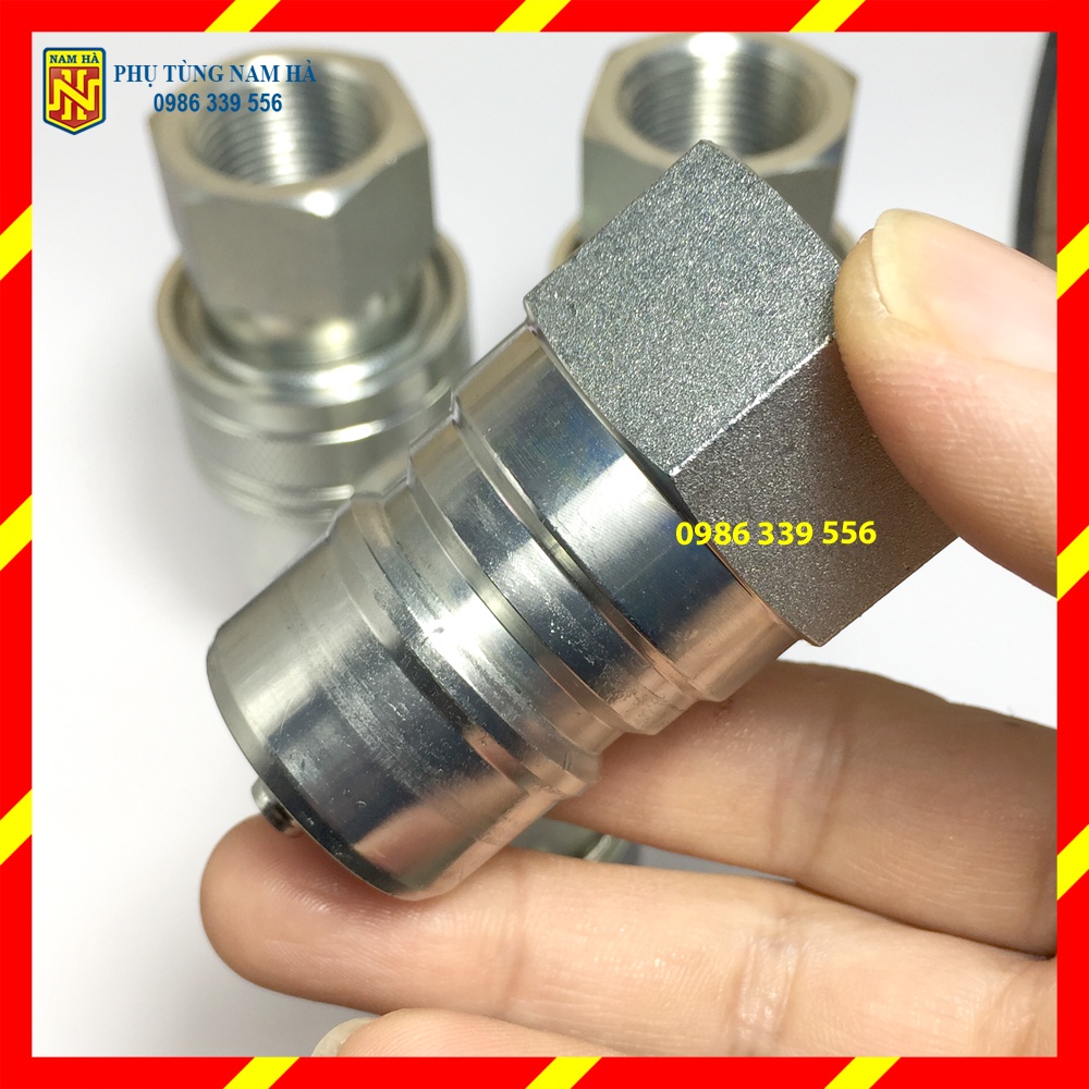KOREA - Khớp nối nhanh thủy lực 3/4 inch chịu áp lực cao, khớp tháo lắp nhanh các ống tuy ô thiết bị thủy lực