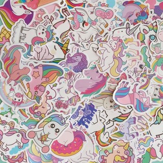 Set 10 sticker unicorn 3-9cm