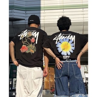 Áo thun unisex nam nữ Stussy Flower form rộng vải cotton 100% cao cấp VNXK ( Ảnh thật )