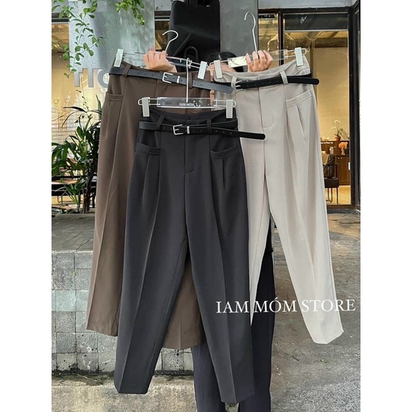 Quần Tây Baggy Nữ Quần Tây Nữ Lưng Cao Hotrend 2023 Tặng Kèm Đai