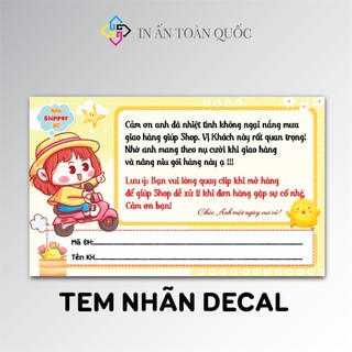 100 Nhãn dán, tem decal có keo sẵn cám ơn shiper, Quay Video Kiểm Tra Đơn Hàng -MẪU 2