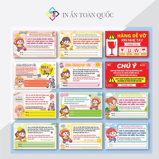 100 Tem NHÃN DECAL DÁN tổng hợp nhiều mẫu cảm ơn Shipper, tem quay clip đóng hàng