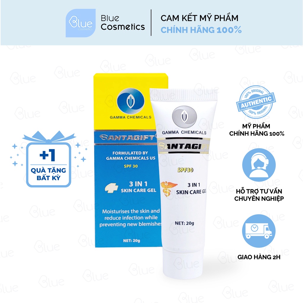 Kem Mụn SANTAGIFT - Gel giúp giảm mụn - Mờ thâm - Chống nắng