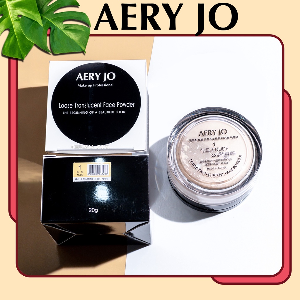 Phấn phủ AERY JO Loose 20g kiềm dầu bột nén không màu chống nước trắng da bộ trang điểm chính hãng PP chumia