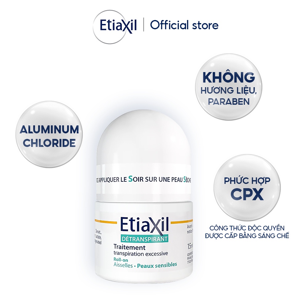 Combo Xịt Khử Mùi Hàng Ngày Etiaxil 150ml và Lăn Khử Mùi Ngăn Mồ Hôi Etiaxil 15ml (nhãn xanh)