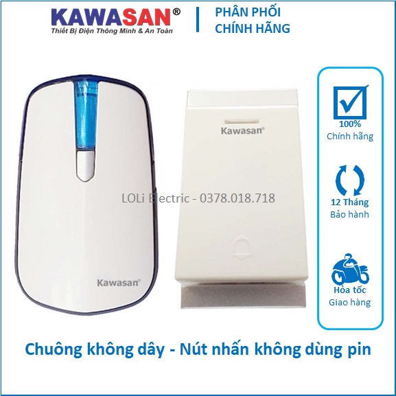 Chuông cửa không dây nút nhấn không dùng pin DB818 Kawasan - Khải Phước Electric