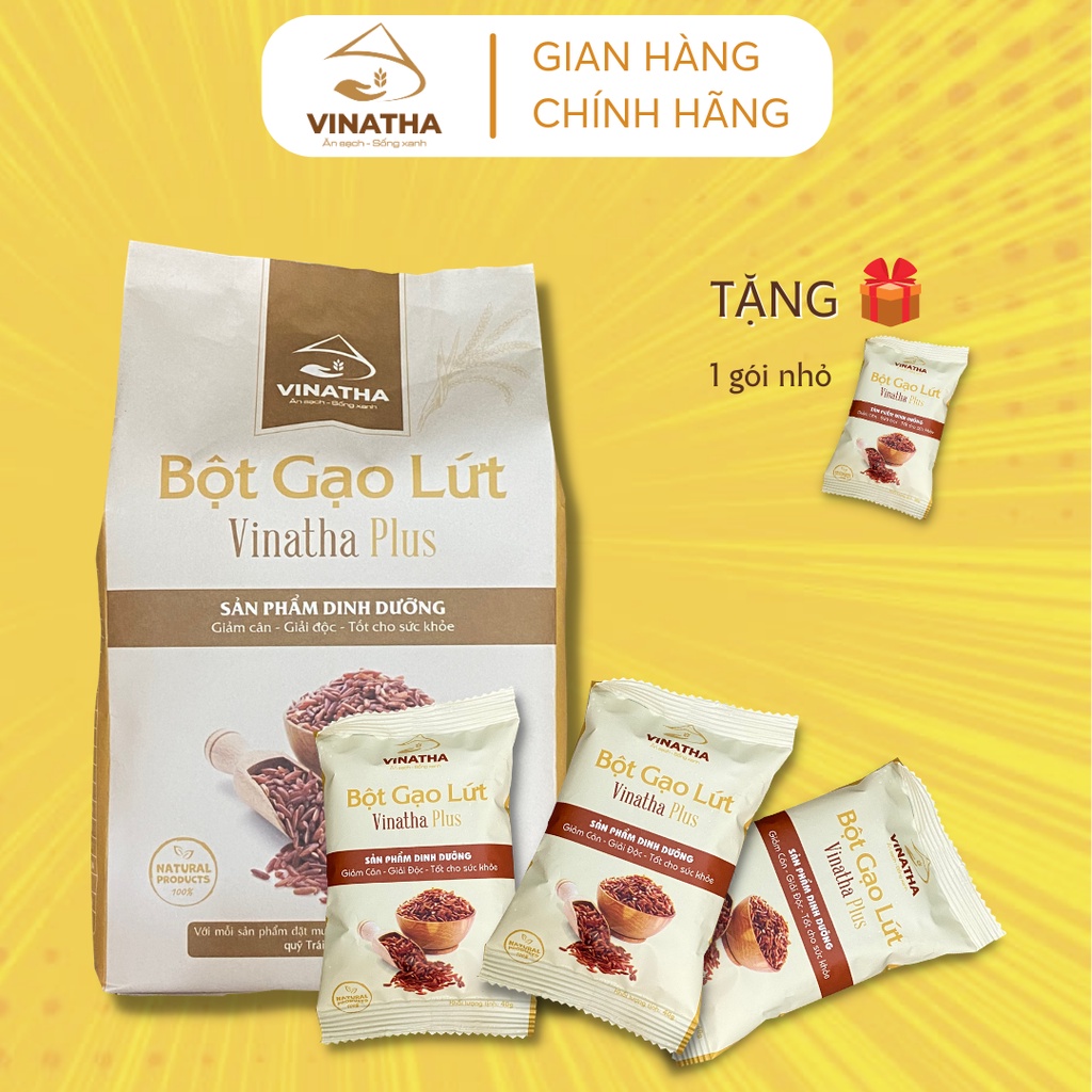 Bột gạo lứt giảm cân Vinatha Plus, bột ngũ cốc ăn kiêng thơm ngon - 960gr - 24 túi nhỏ (40 gram / 1 túi) - VNT02