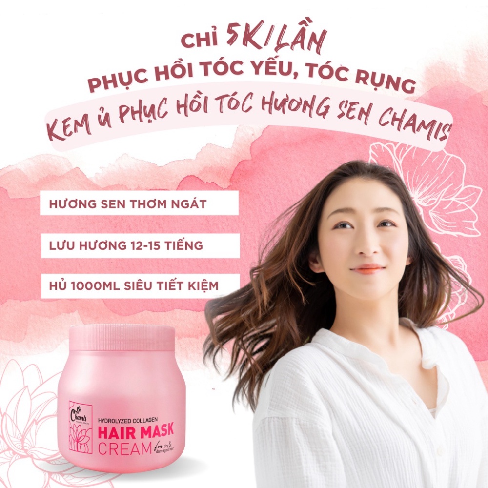 Kem Ủ Phục Hồi Tóc CHAMIS Collagen - Giúp Tóc Siêu Bóng Mượt Hương Nước Hoa Lưu Hương 24 Giờ