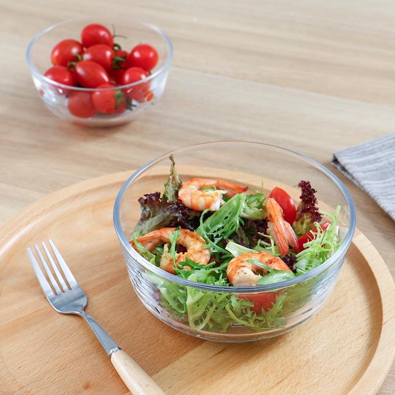 Bát trộn salad thủy tinh trong suốt, bát tráng miệng sáng tạo, bát trái cây chịu nhiệt bát lớn bát mì ăn liền