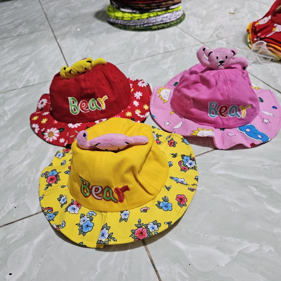 Nón vành gấu cho bé 1-3 tuổi