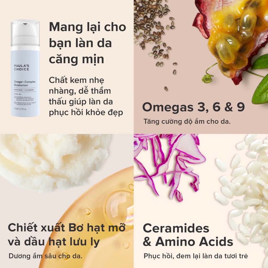 [PAULA'S CHOICE] Kem Dưỡng Ẩm Phục Hồi, Chống Kích Ứng Và Lão Hóa Cho Da Khô Omega Complex Moisturizer 50ml (Mã 3390)