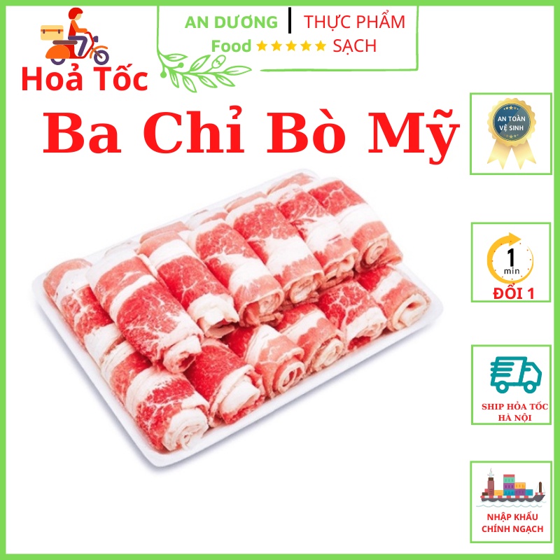 Ba Chỉ Bò Mỹ Nhập Khẩu, Mềm Ngọt Nhúng Lẩu, Nướng BBQ Vô Cùng Tiện Lợi Vệ Sinh AN Toàn Thực Phẩm [Ship Hỏa Tốc 1h]