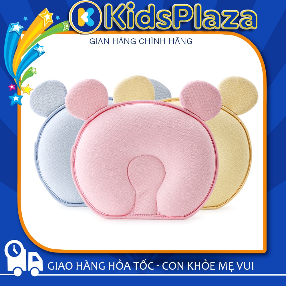 Gối Cao Su Non Chống Méo Đầu Tai Gấu - Kiểu Dáng Đẹp Cho Bé Từ 0-12 Tháng Tuổi - Chống Méo Đầu