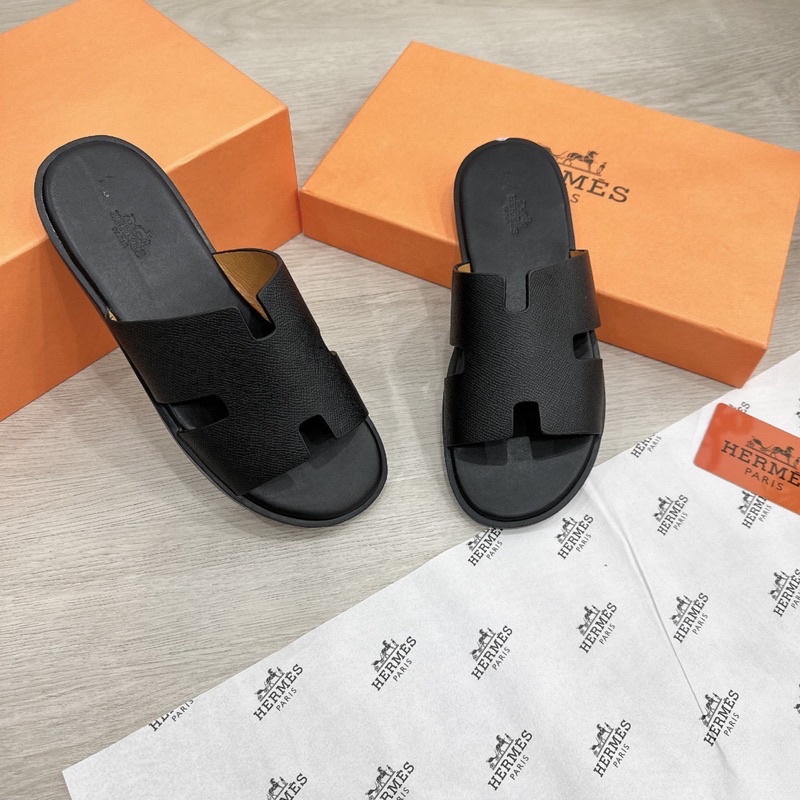 Dép lê nam HM bản đế cao su chống trơn trượt quai da bò thật có video quay tại shop