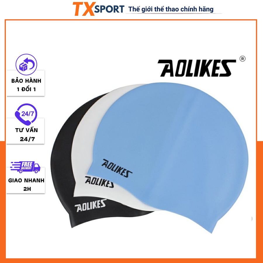 Mũ Bơi, Nón Bơi Người Lớn Nam Nữ Silicon Có Hỗ Trợ Che Tai Và Chống Nước Cao Cấp Aolikes AL5010