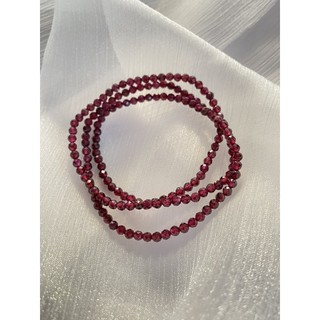 Vòng tay Garnet cắt giác 3mm cuốn 3 -daphongthuyHT