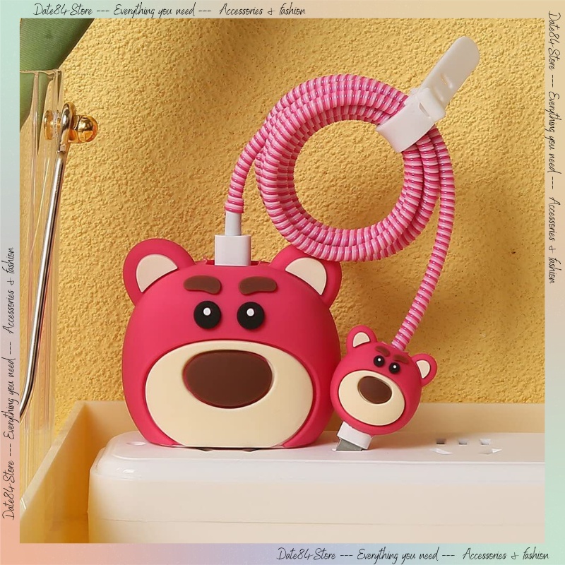 Bộ phụ kiện bảo vệ sạc bằng silicon nhân vật hoạt hình dễ thương cho bộ sạc 18W và 20W Date84store