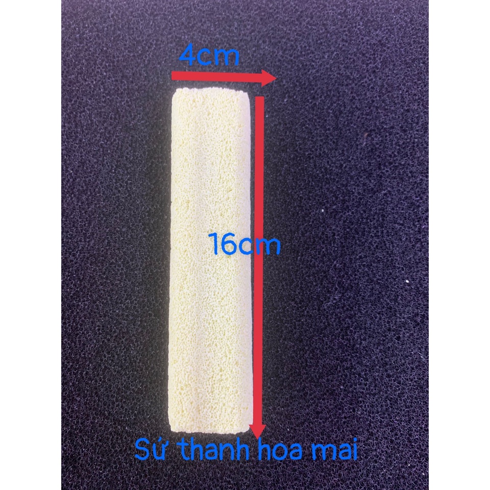 Sứ thanh hoa mai 16x4cm,sứ lọc nước hồ cá,sứ hoa mai lọc nước nuôi vi sinh,sứ lọc hồ cá cảnh,sứ hoa mai muối tiêu 16x4cm