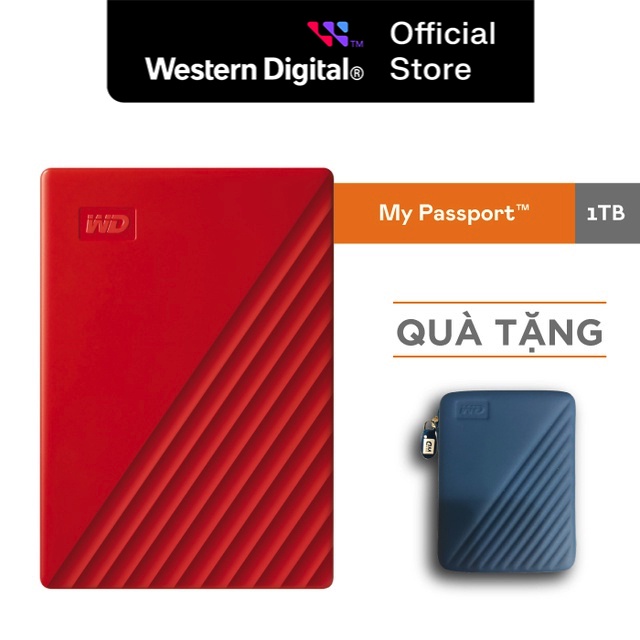 Ổ cứng di động Western Digital WD My Passport 2.5" USB 3.2 1TB - WDBYVG0010BBK