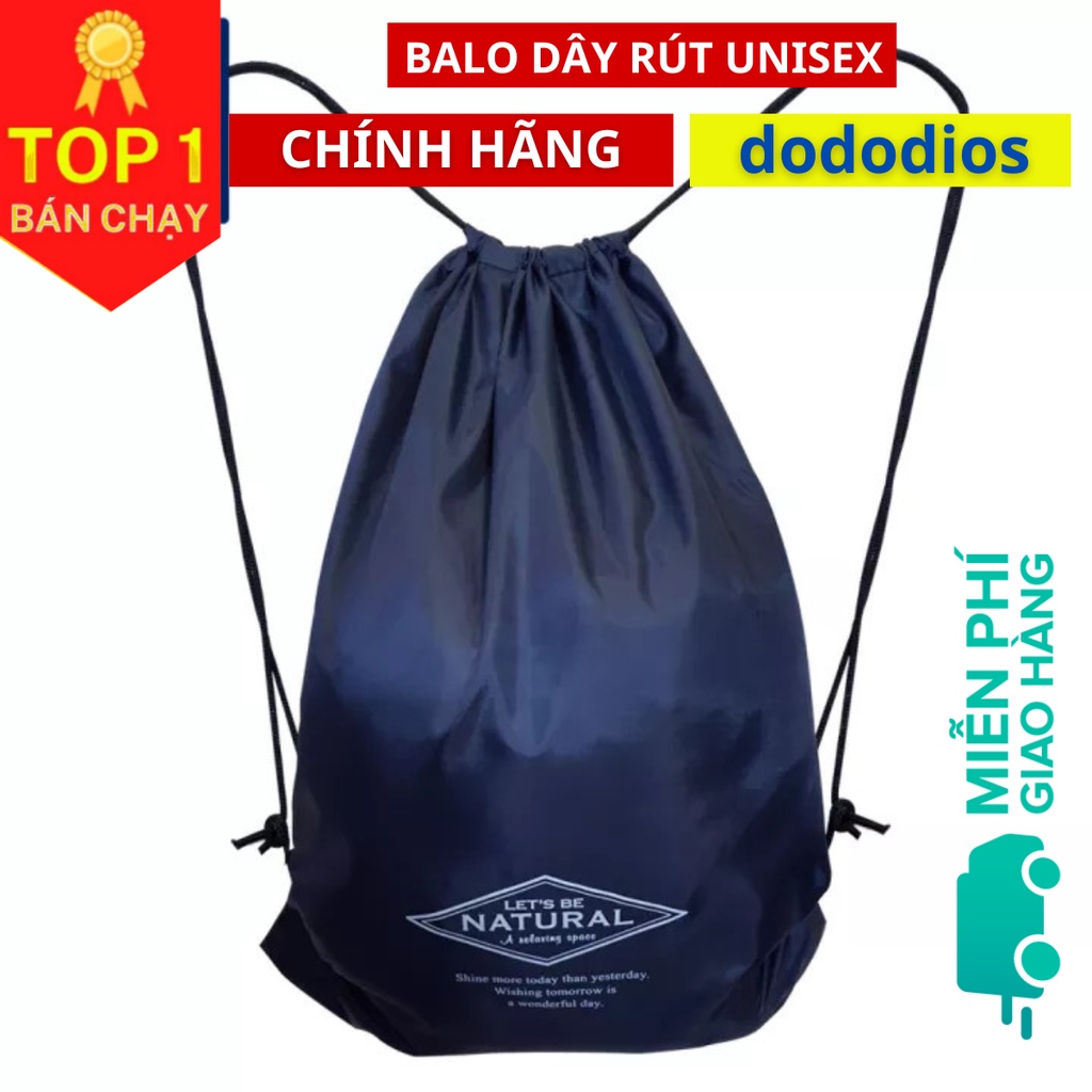 Balo dây rút unisex gấp gọn vải dù chống thấm nước - Chính hãng dododios