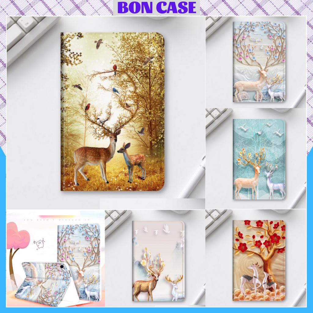 Ốp ipad silicon Chim hươu 3D cực đẹp ốp ipad Gen 5-6-7-8-9 - Air 1-2-3 - Pro 11-9.7-10.5...BON CASE