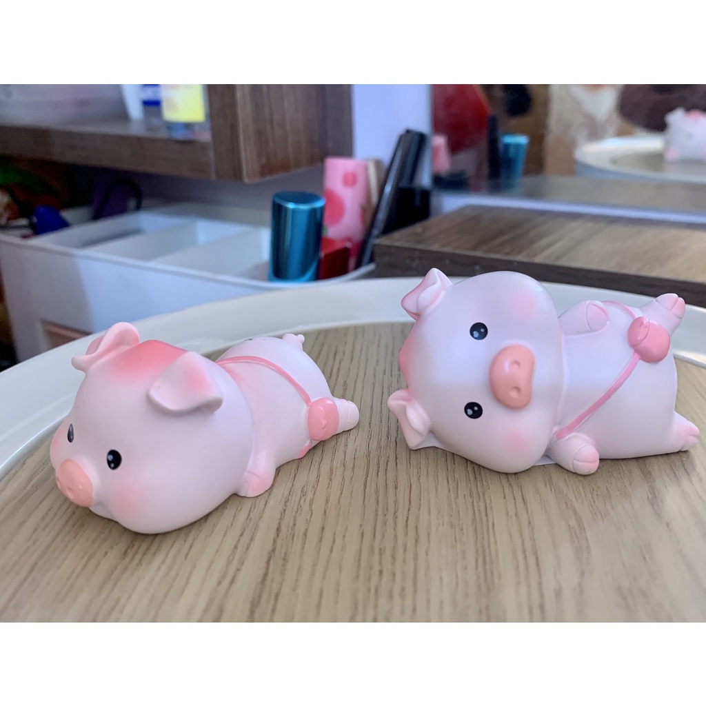 Mô hình khủng long mini và heo con trang trí ô tô xe hơi, bàn làm việc, bàn học phòng khách siêu cute