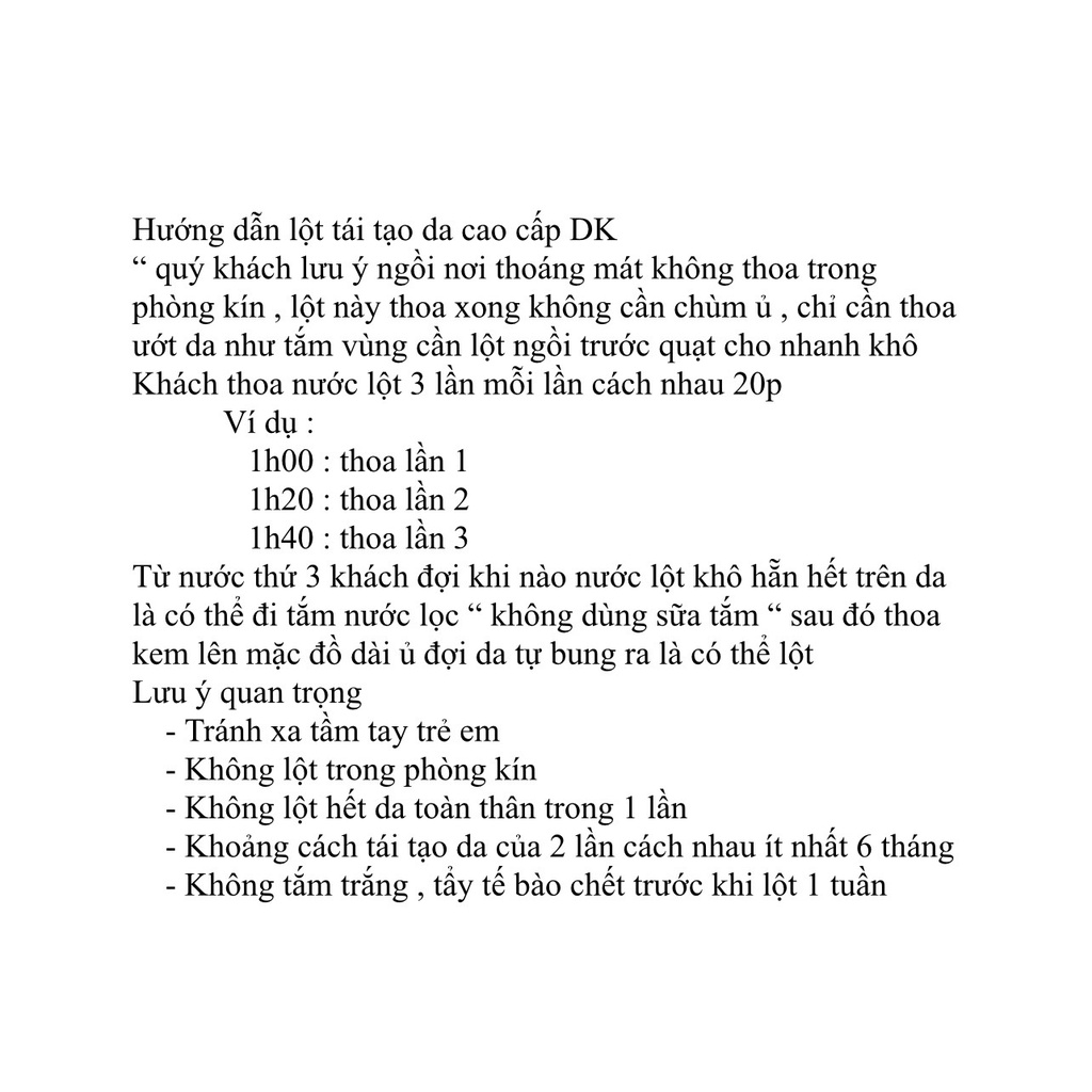 Nước lột thay da sinh học, tái tạo da cao cấp DK