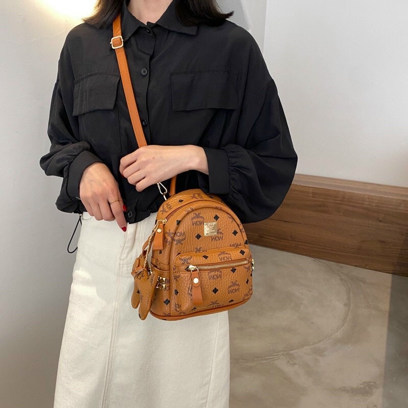 Balo thời trang mini 18x23 in họa tiết chữ, Balo mini đi học đi chơi cute TX127