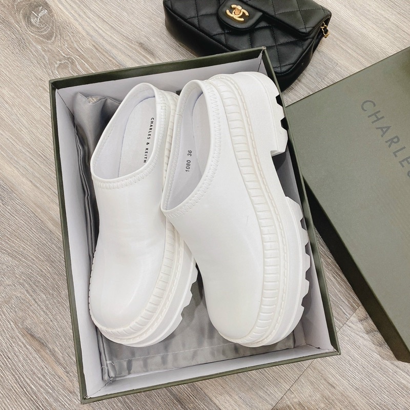 Sục nữ màu trắng đế cao mũi tròn da mềm Nguyên hộp hãng cao cấp