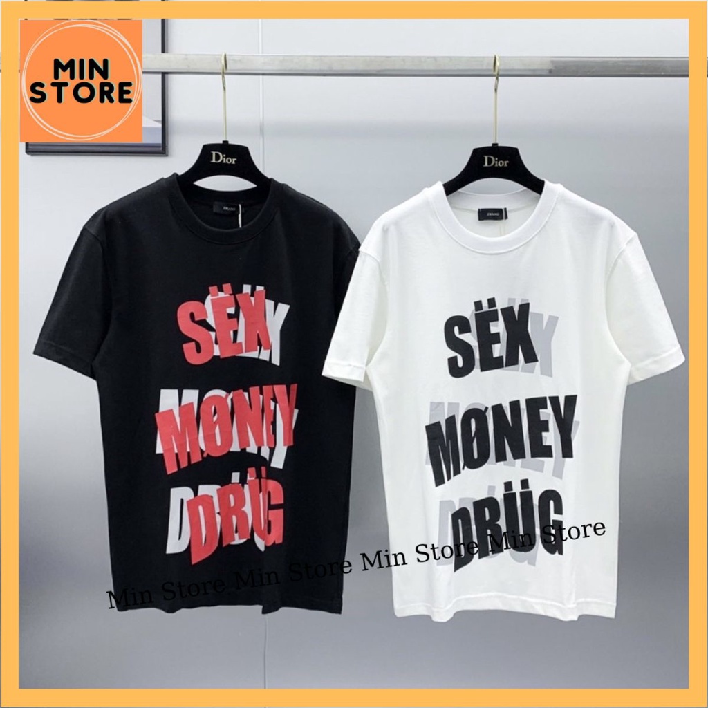 Áo Phông Nam Nữ In Nổi Chữ Sex Money Drug . Áo Phông Tay Lỡ Nam Nữ From Rộng N124