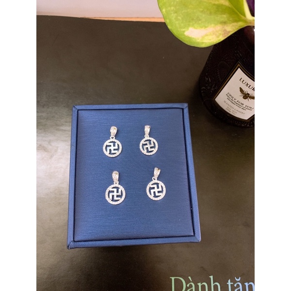 Dây chuyền mặt chữ Vạn tiếng Phạn bạc 925 đường kính 1cm D007 Ann’s Silver