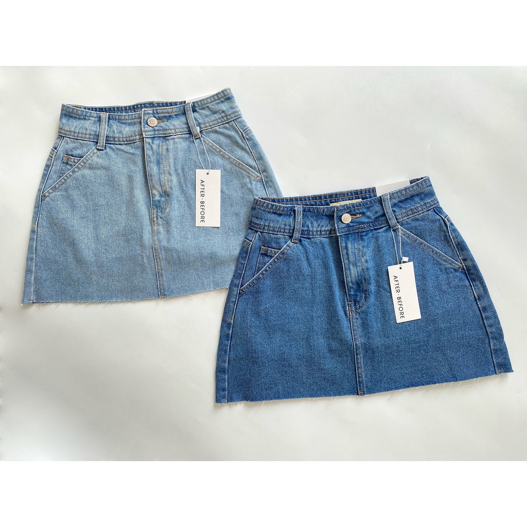 AfterBefore Chân váy jeans phom cơ bản