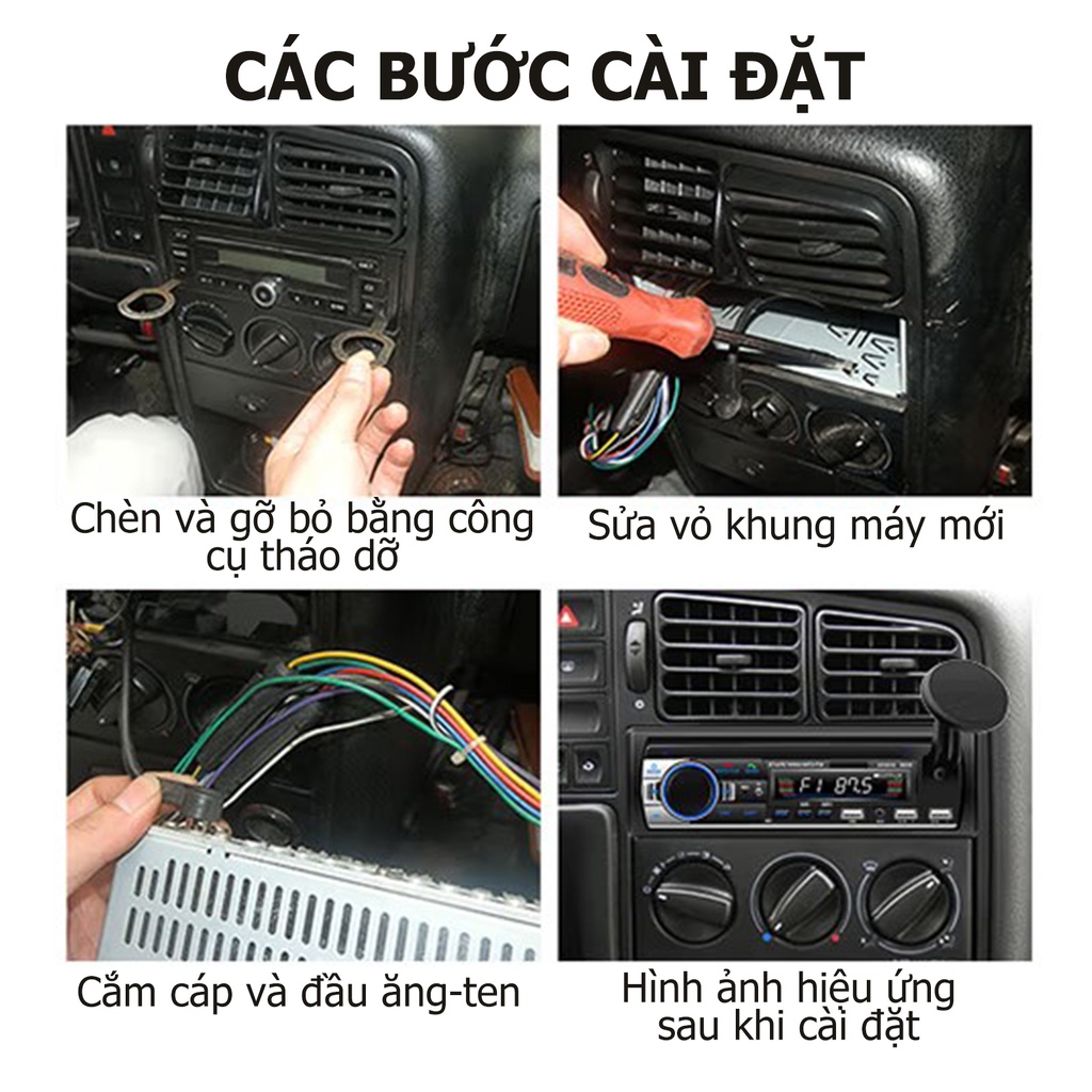 Máy nghe nhạc mp3 ,Đầu phát nhạc MP3 FM Radio 12V bluetooth V2.0 JSD520 Cho Xe Hơi, hỗ trợ USB / SD / AUX-IN / FM