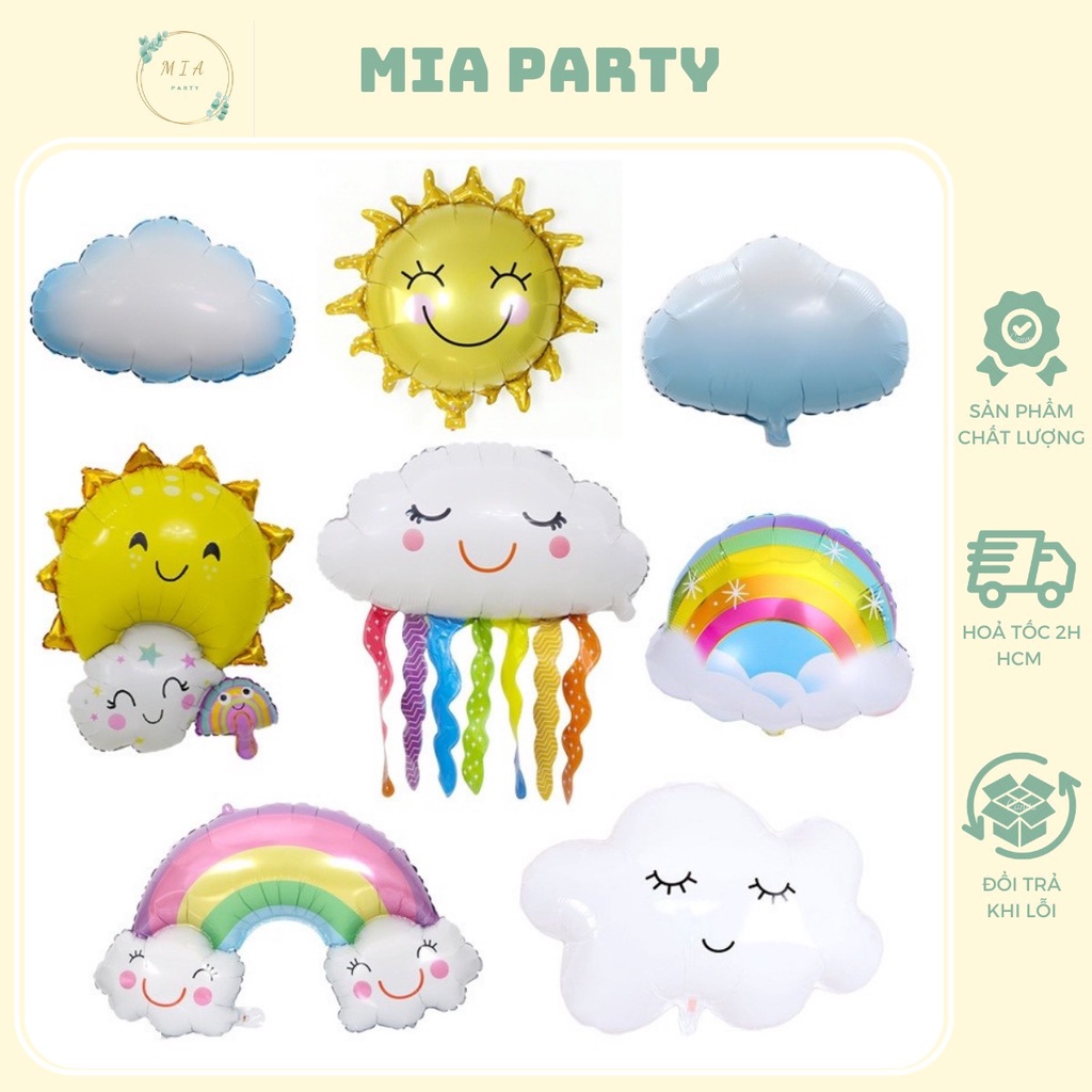 Bong Bóng Chủ Đề Bầu Trời, Đám Mây, Cầu Vồng Trang Trí SInh Nhật, Sự Kiện MiA Party