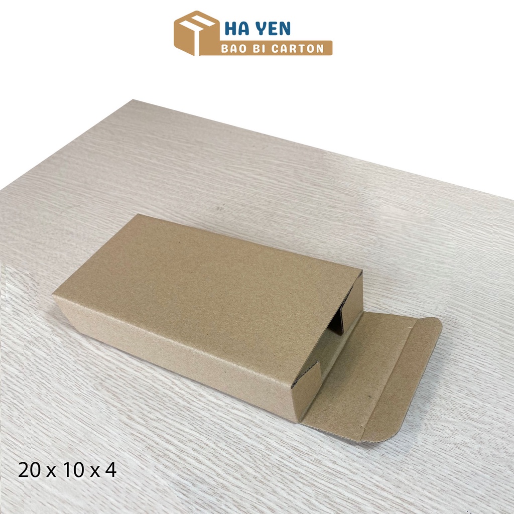 20 x 10 x 4 cm - Combo 100 hộp carton nắp gập 20x10x4 cm đóng hàng